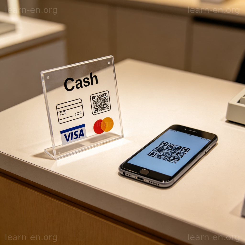 We accept cash, credit cards, and mobile payments 商店支付方式图解