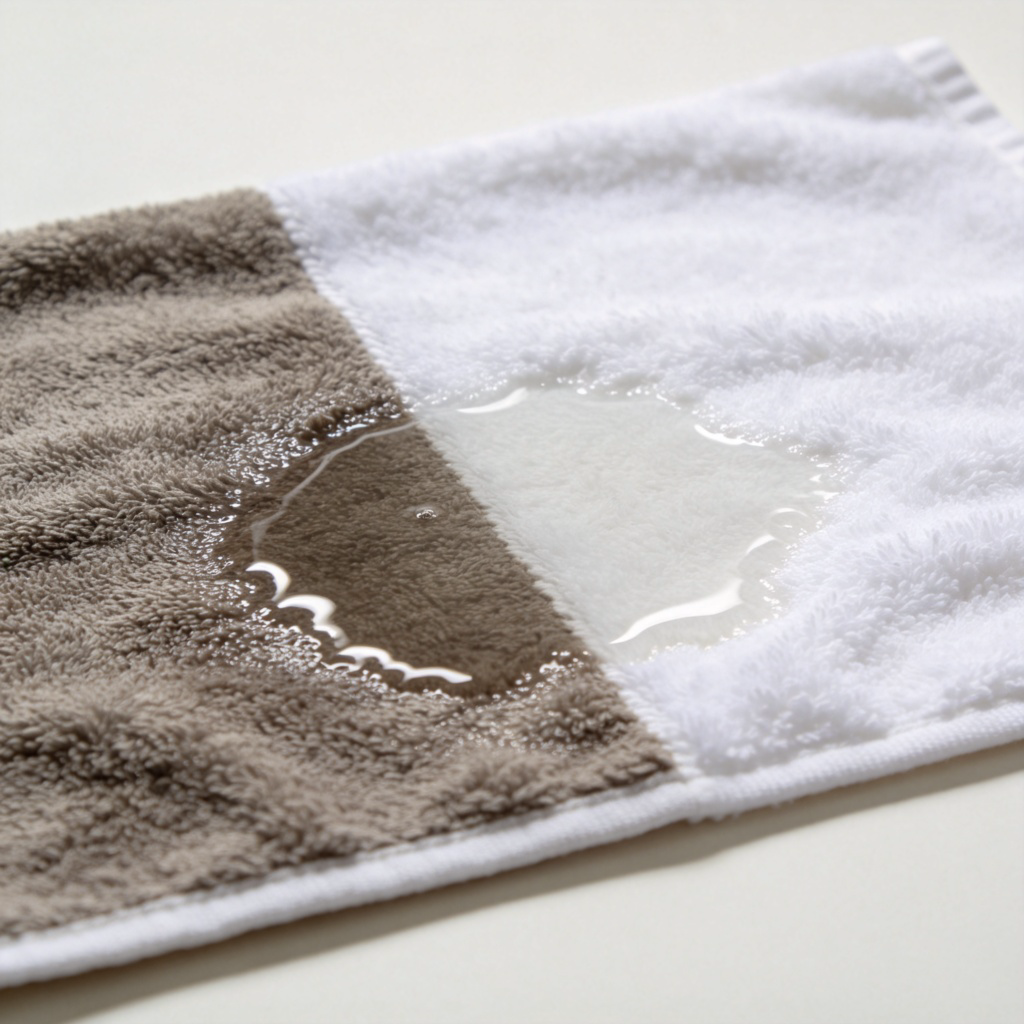 wet 含义图解：干湿毛巾对比展示潮湿状态