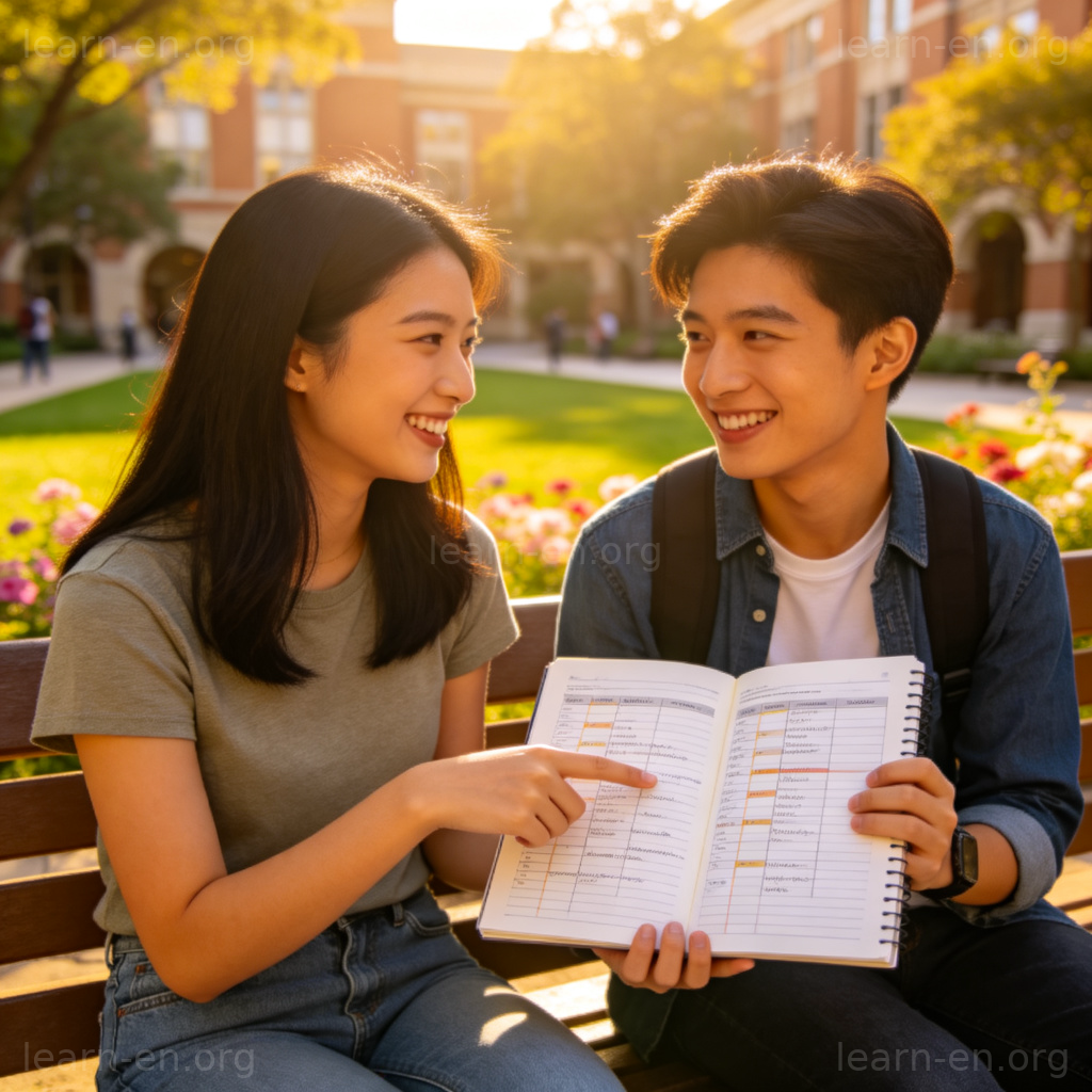 What courses are you taking this semester 图解：校园学生讨论课表场景