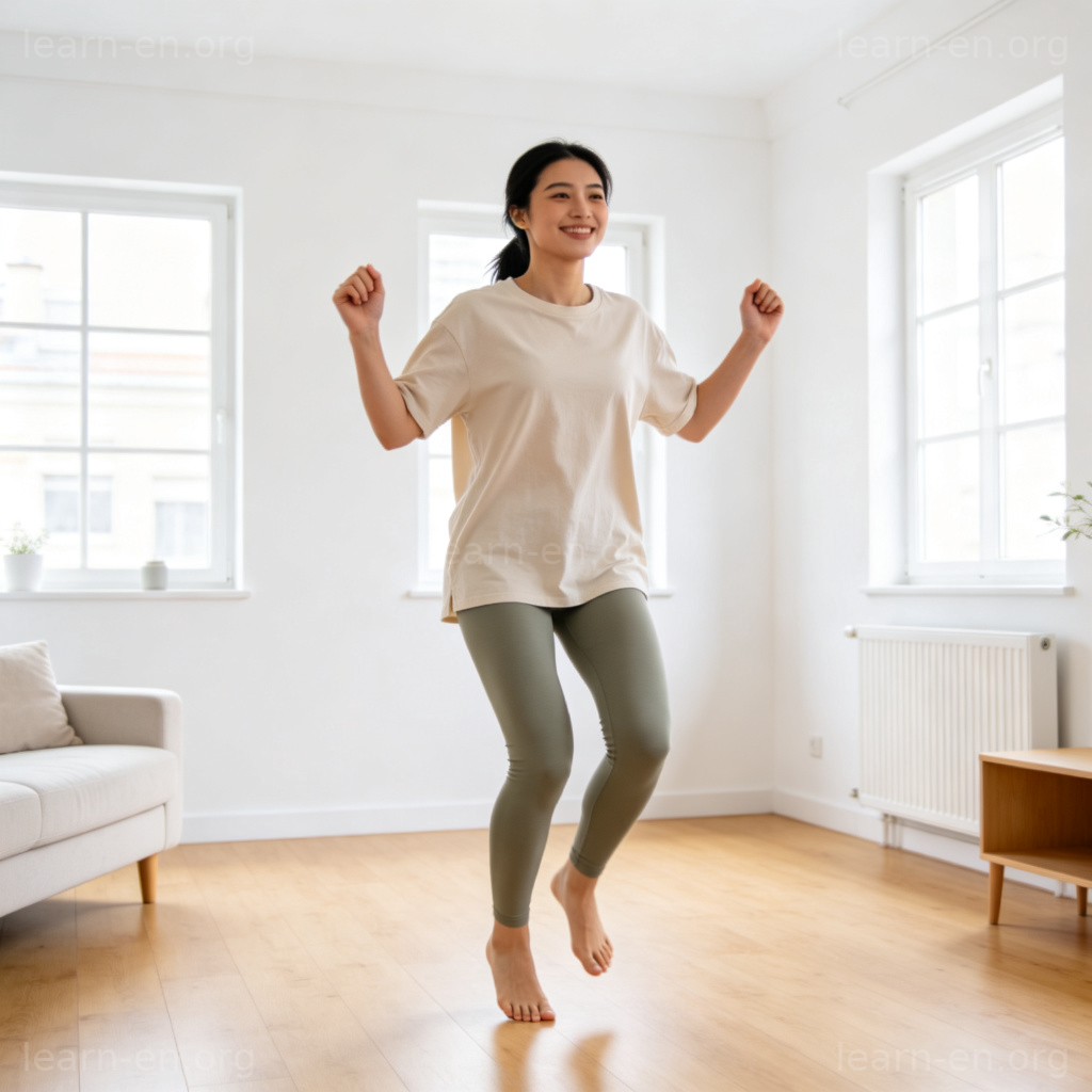 work out 锻炼含义图解：居家运动场景