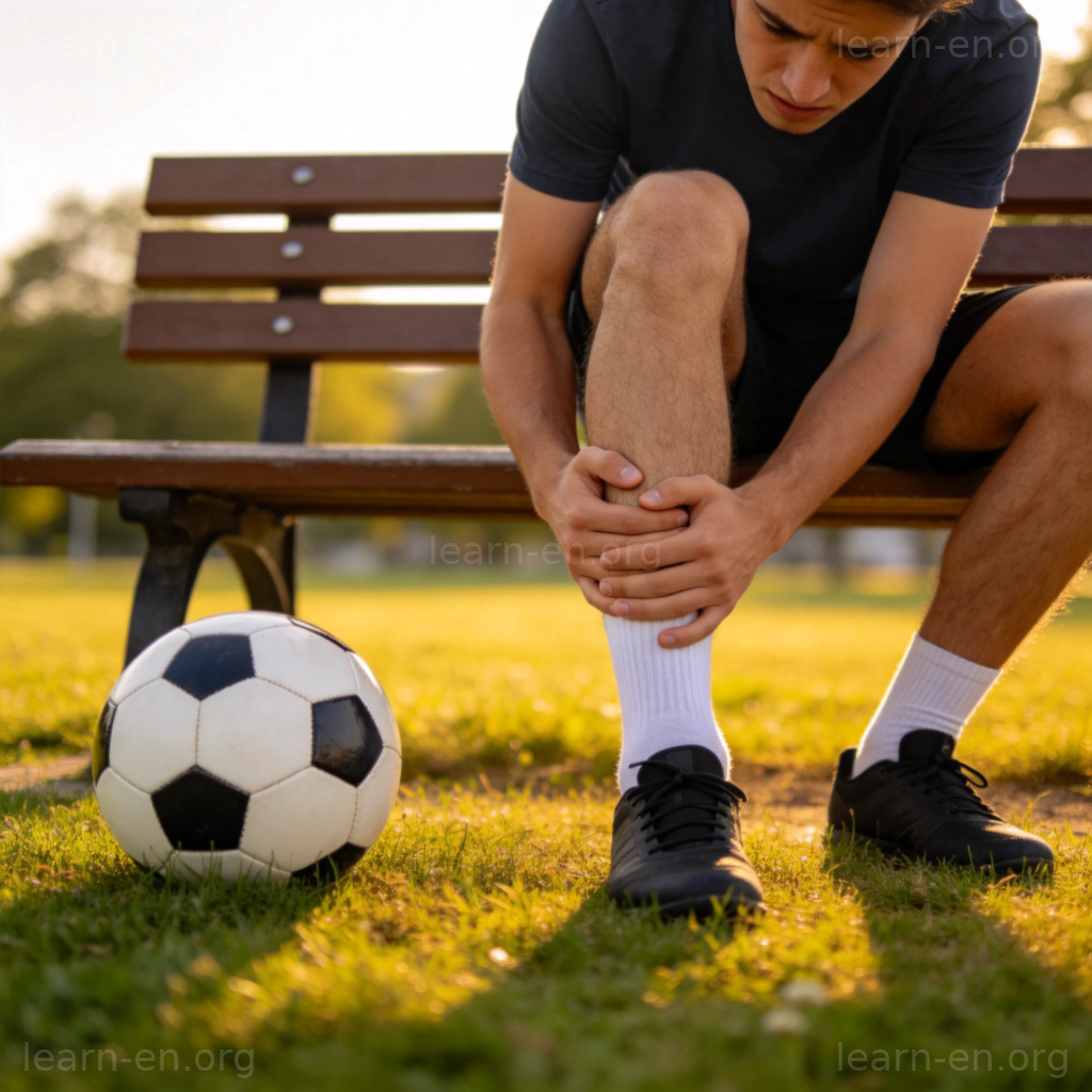 wound 使受伤图解：运动中脚踝扭伤疼痛场景