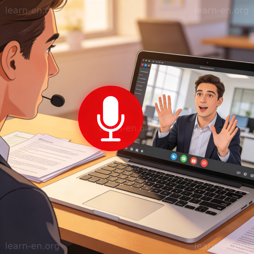 You're on mute 图解：视频会议中对方提示麦克风静音的场景